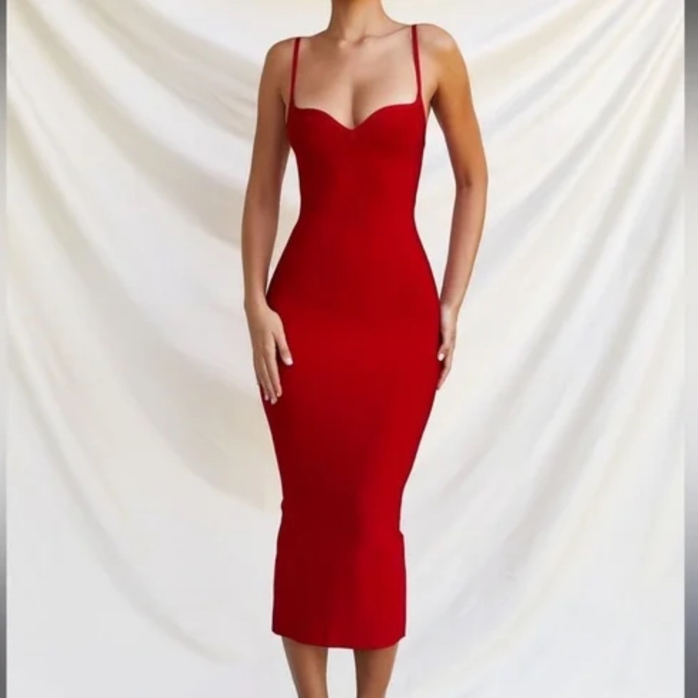 House of CB Striking Red Midi Dress
